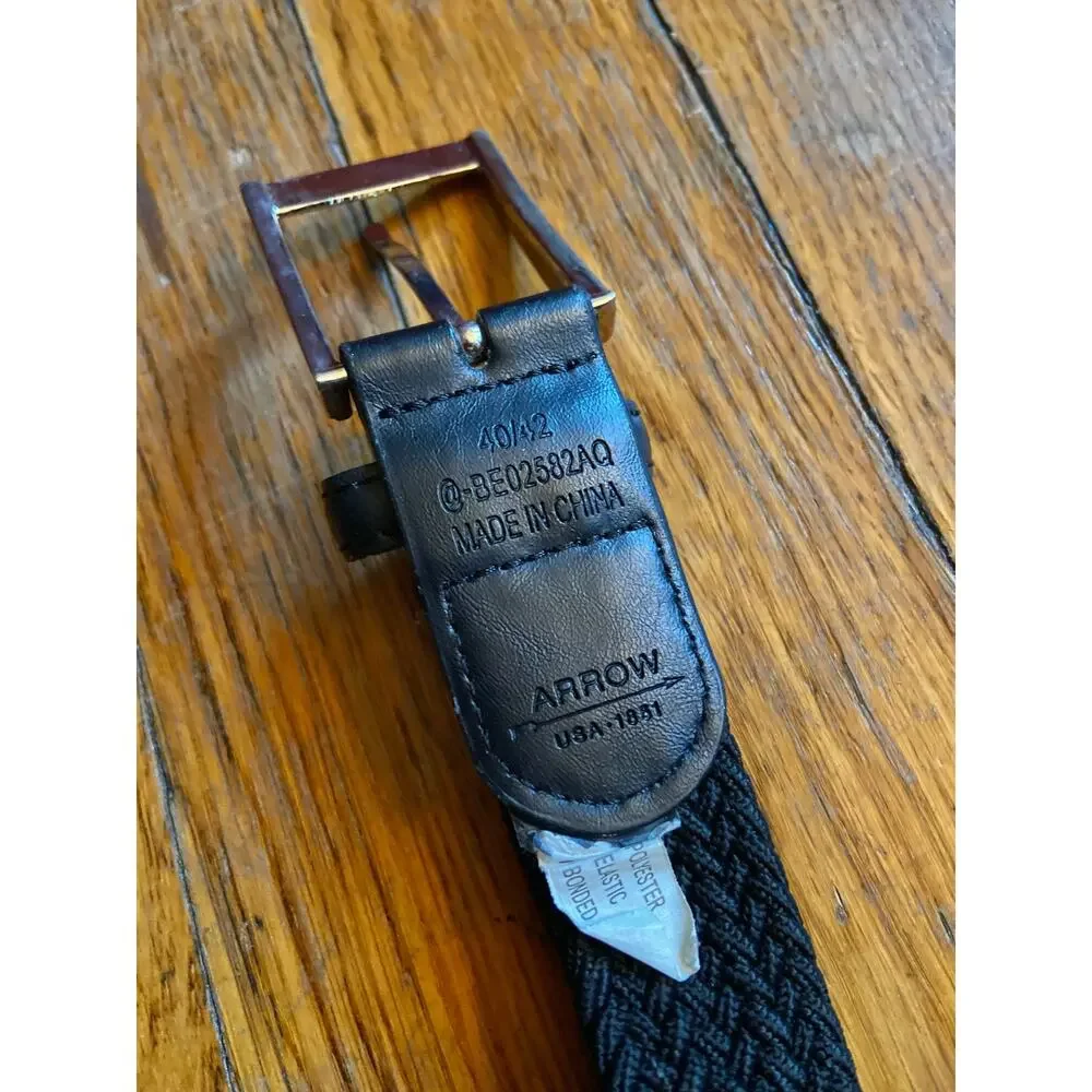 ARROW Black Stretch Woven Belt Mens sz 40/42
